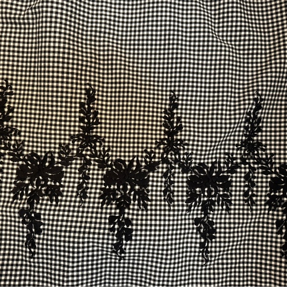 KAREN KANE Sleeveless Check Gingham Floral Black White Midi Lined Dress SZ 4 EUC - Picture 5 of 12